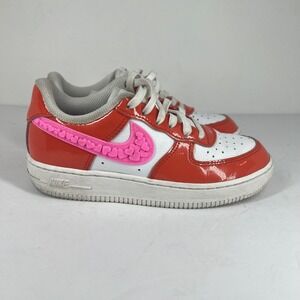 Nike Air Force 1 AF1 LV8 Toddler Sneakers Orange White Pink Heart Shoes Size 13C